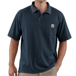 Carhartt Contractor Short Sleeve Pocket Polo Work Shirt Original Fit 2XLT Navy